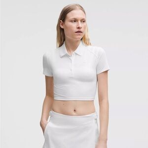 lululemon NWT White Crop Polo